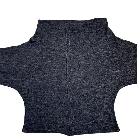 Free People We The Free Sz S Charcoal Skyline Thermal Top Sweater Off-shoulder - Picture 13 of 16